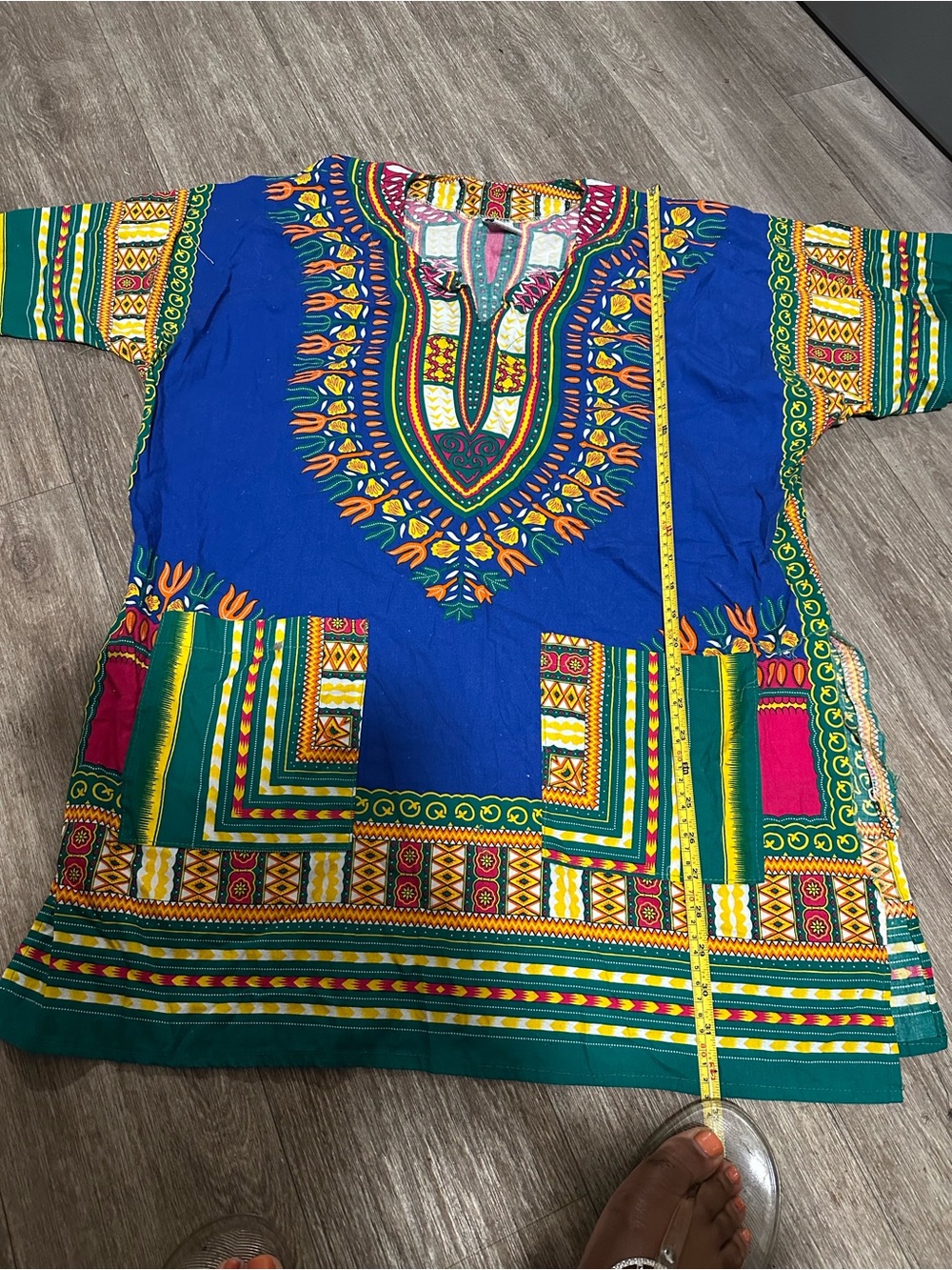Gottex Blue Multicolor Dashiki Top